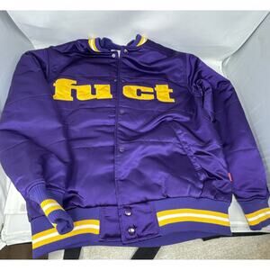 Fuct Stadium Varsity Bomber Jacket Purple and Yellow Size L Excellent Condition
